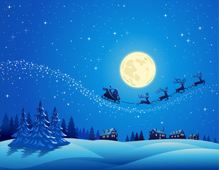 Christmas Santa Flying