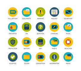 Round icons thin flat design, modern line stroke style