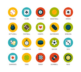 Round icons thin flat design, modern line stroke style