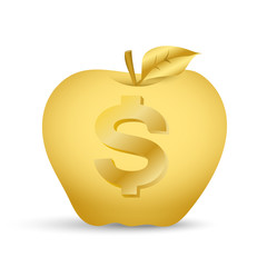 Golden Apple with the image of dollar