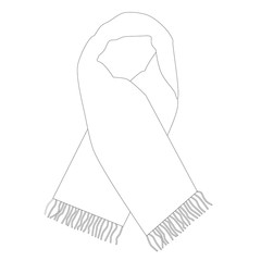 White winter scarf outline drawings