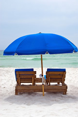 Empty Beach Chairs in Panama city Beach Florida
