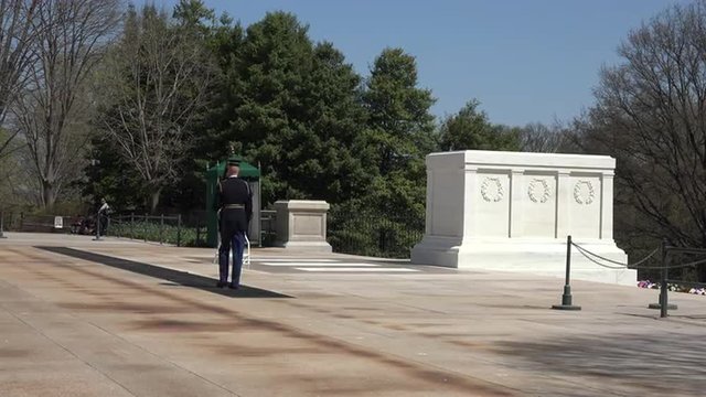 Arlington National Cemetery Tomb Unknown Soldier Guard March 4K 016