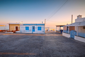 Fototapeta na wymiar Houses in the Mandrakia village on the northern coast of Milos island