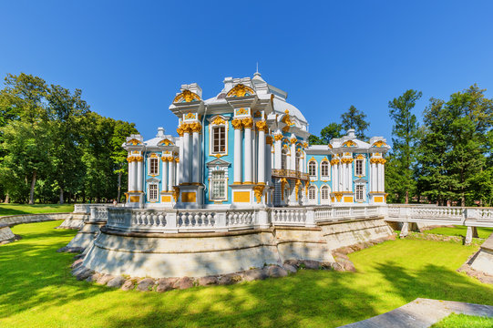 Hermitage Pavilion at the Catherine Park (Pushkin) in summer day