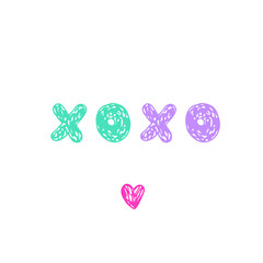 Doodle sketch XOXO. Amazing lettering.