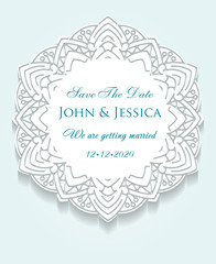 Circle paper lace ornament, round ornamental geometric doily pat