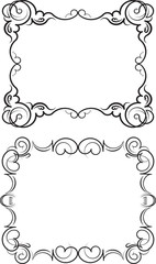 Set of 2 decorative calligraphic frames with blank place for you
