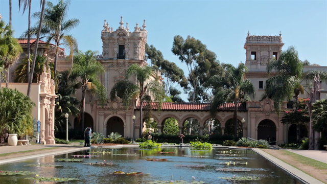 San Diego Balboa Park tourists Lily Pond museums HD 9128