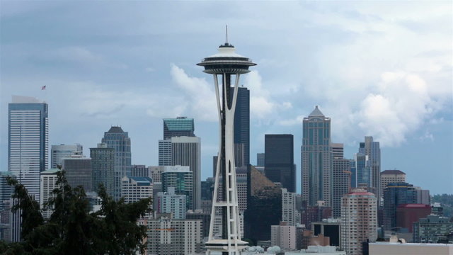 Cityscape Seattle Space Needle urban buildings HD 6787