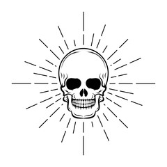 Vintage skull label