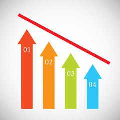 Colorful arrow number options banner.