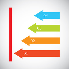 Colorful arrow number options banner.