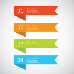 Set of ribbon banners