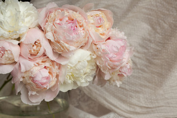 Bouquet of peonies in a vase
