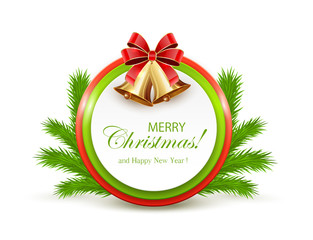 Christmas card with red bow