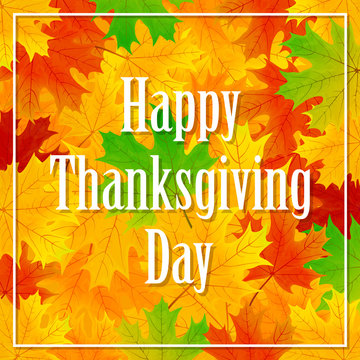 Thanksgiving day background with leaves