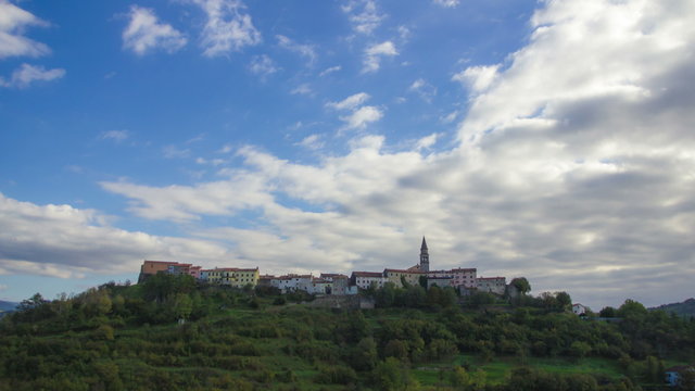 Time lapse of Buzet town in Croatian Istra