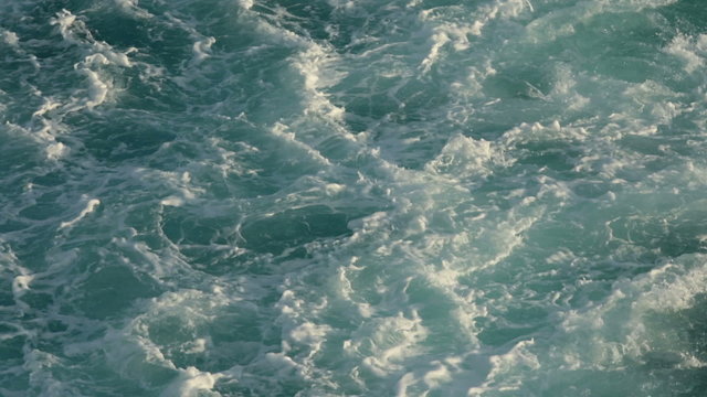 Caribbean Ocean cruise ship wake behind boat HD 1743