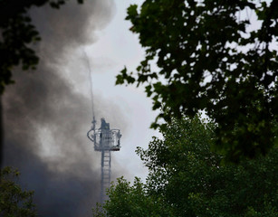 Firefighters at house fire