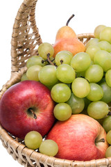 wicker pottle with fruits