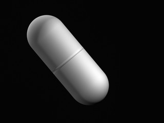 medicine in rendering in black background