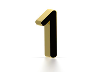 Number 1 in 3D golden-black letter