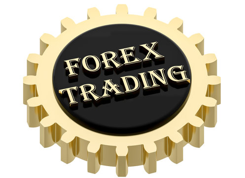 Forex Trading in golden gear 3D