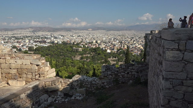 Temple of Hephaestus Agora from Acropolis Athens Greece 4K 025