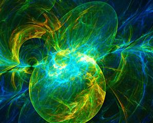 Naklejka premium Abstract fractal patterns and shapes. Fractal texture. The colors in the series, Fancy paint. Background consists of fractal color texture.