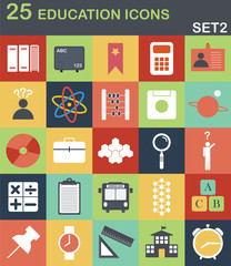 Set of 25 high quality education icons.
