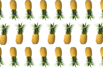 Many Pineapple on white background