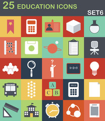Set of 25 high quality education icons.