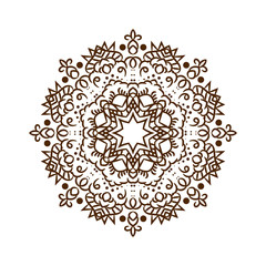 Fototapeta na wymiar Hand drawn henna tattoo mandala. Vector lace ornament.
