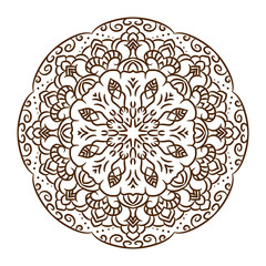 Hand drawn henna tattoo mandala. Vector lace ornament.