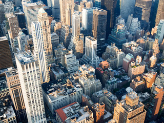 Aerial view of midtown New York City