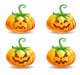Halloween punpkins vector isolated in white background