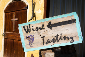 Wine Tasting Sign Outside a New Mexico Vineyard