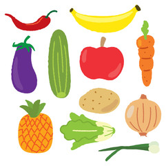 sketchy style of vegetables