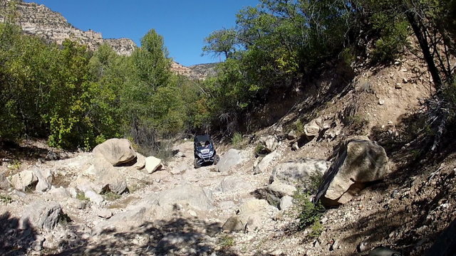 Rock crawling 4x4 sport vehicle steep rocky mountain trail HD 016