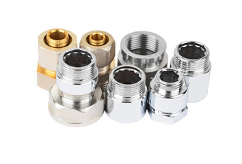 Set of plumbing fitting, isolated on white background