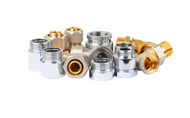 Set of plumbing fitting, isolated on white background