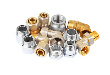 Set of plumbing fitting, isolated on white background