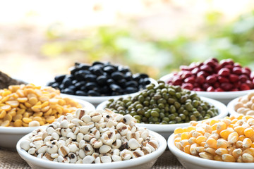 Prepared job's tear  and multi colour bean for cooking