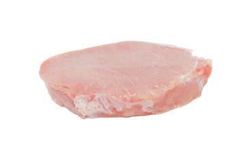 Fresh raw pork isolated on white background.