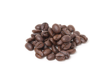 Coffee beans isolated on white background.