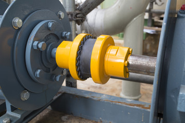 Rubber coupling during motor and pump