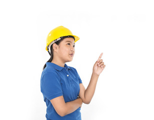 Children with safety helmet