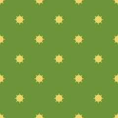 Seamless geometric pattern of circles with rays.