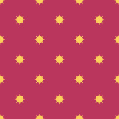 Seamless geometric pattern of circles with rays.